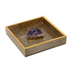 Best Sale 💯 Tiramisu Brown Resin Napkin Holder with Amethyst Druzy 🎉