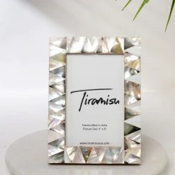 Cheap 🎉 Tiramisu 👩 Mother-of-Pearl Picture Frame- Half Diamond Pattern 😉