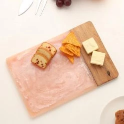 Coupon 😍 Tiramisu Pink Resin & Wood Cheese Board 🥰