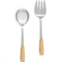 Wholesale ⌛ Tiramisu Matte Gold Wrapped Salad Server Set 💯