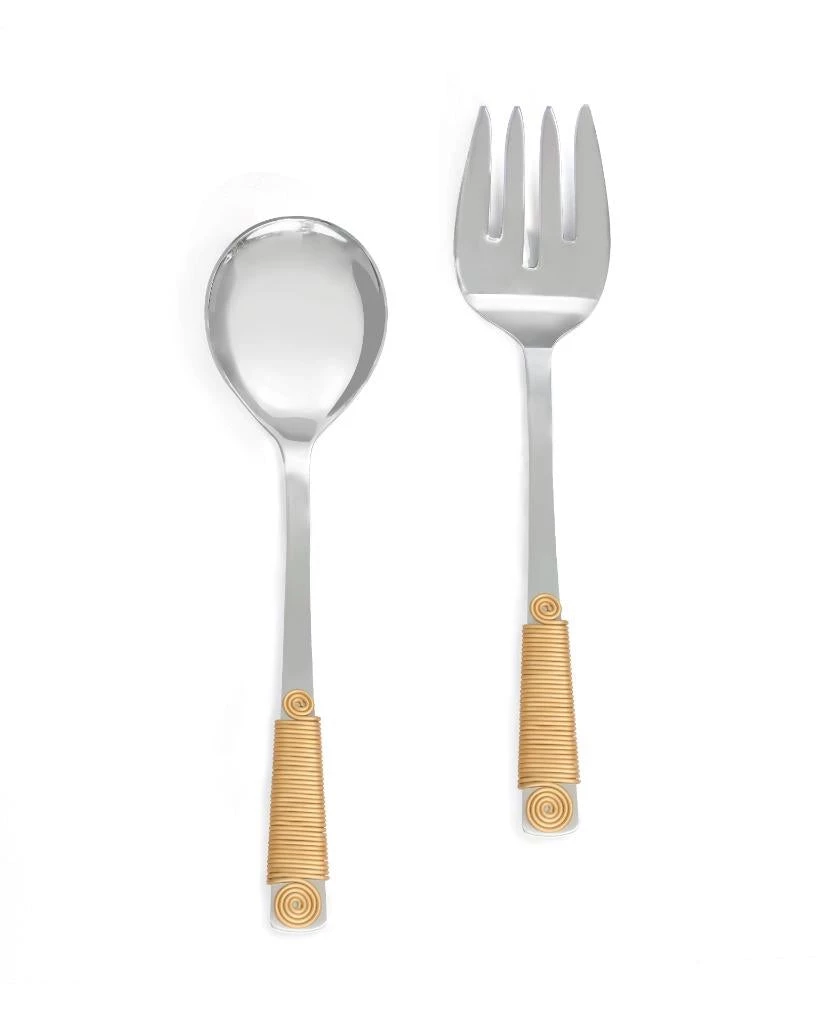 Wholesale ⌛ Tiramisu Matte Gold Wrapped Salad Server Set 💯 1 Wholesale ⌛ Tiramisu Matte Gold Wrapped Salad Server Set 💯