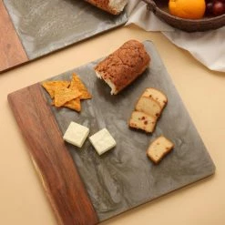 Outlet 💯 Tiramisu Brown Resin & Wood Cheese Board 👍