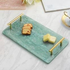 Outlet 🔥 Tiramisu Blue Resin Serving Board with Handles 🤩