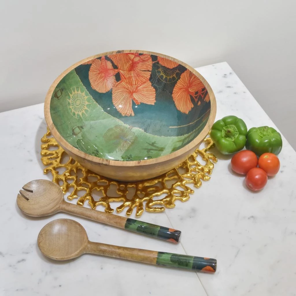 Budget ๐ Tiramisu Spring Bloom Salad Bowl with Salad Servers ๐ 4 Budget ๐ Tiramisu Spring Bloom Salad Bowl with Salad Servers ๐ - Image 4