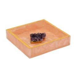 Budget 🎁 Tiramisu Pink Resin Napkin Holder with Amethyst Druzy 🤩