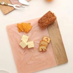 Cheap 🧨 Tiramisu Pink Resin & Wood Cheese Board ✔️
