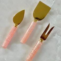 Buy ⌛ Tiramisu Pink Resin & Steel Cheese Tools ✨