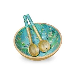 Outlet 🎁 Tiramisu Lake Reverie Salad Bowl with Salad Servers 👏