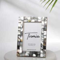 Promo ❤️ Tiramisu 👩 Mother-of-Pearl Picture Frame- Stack Bond Pattern 🧨