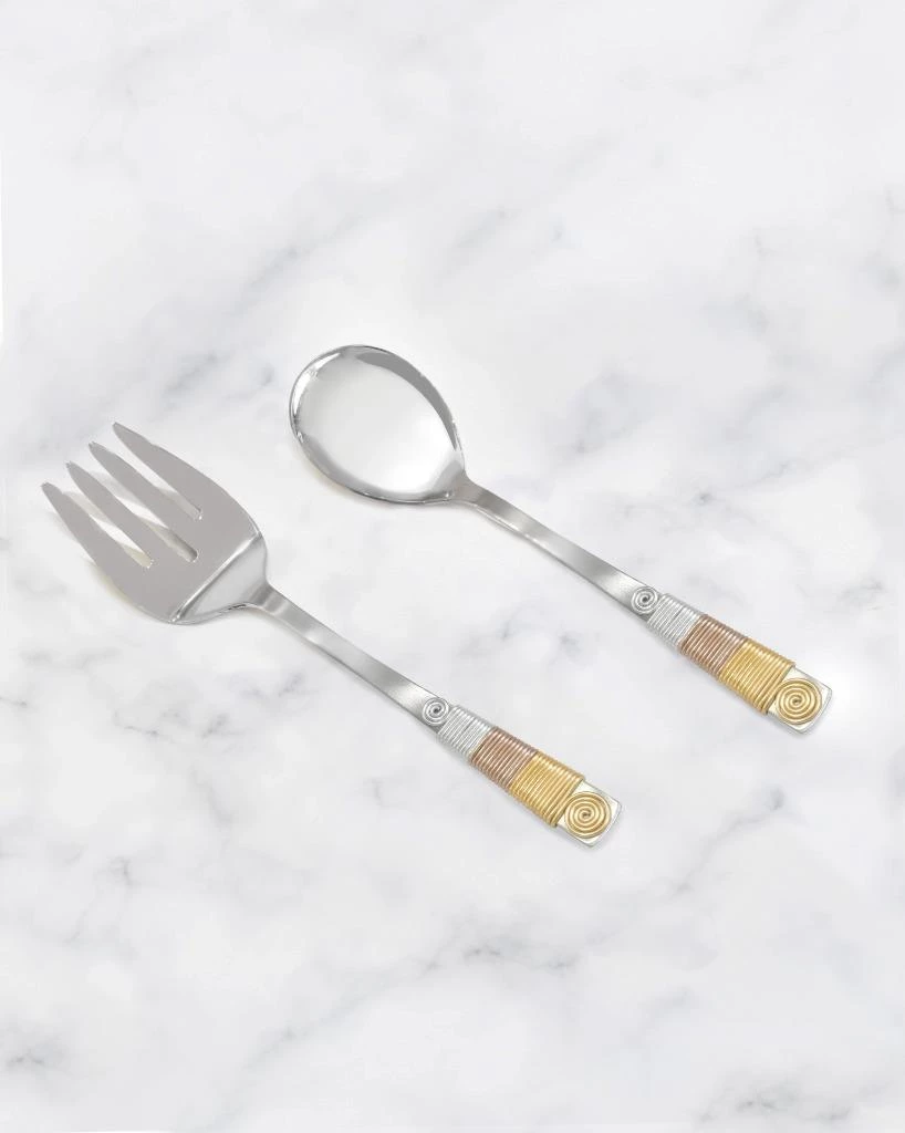 Coupon 🎉 Tiramisu 3 Tone Wrapped Salad Server Set ⭐ 4 Coupon 🎉 Tiramisu 3 Tone Wrapped Salad Server Set ⭐ - Image 4