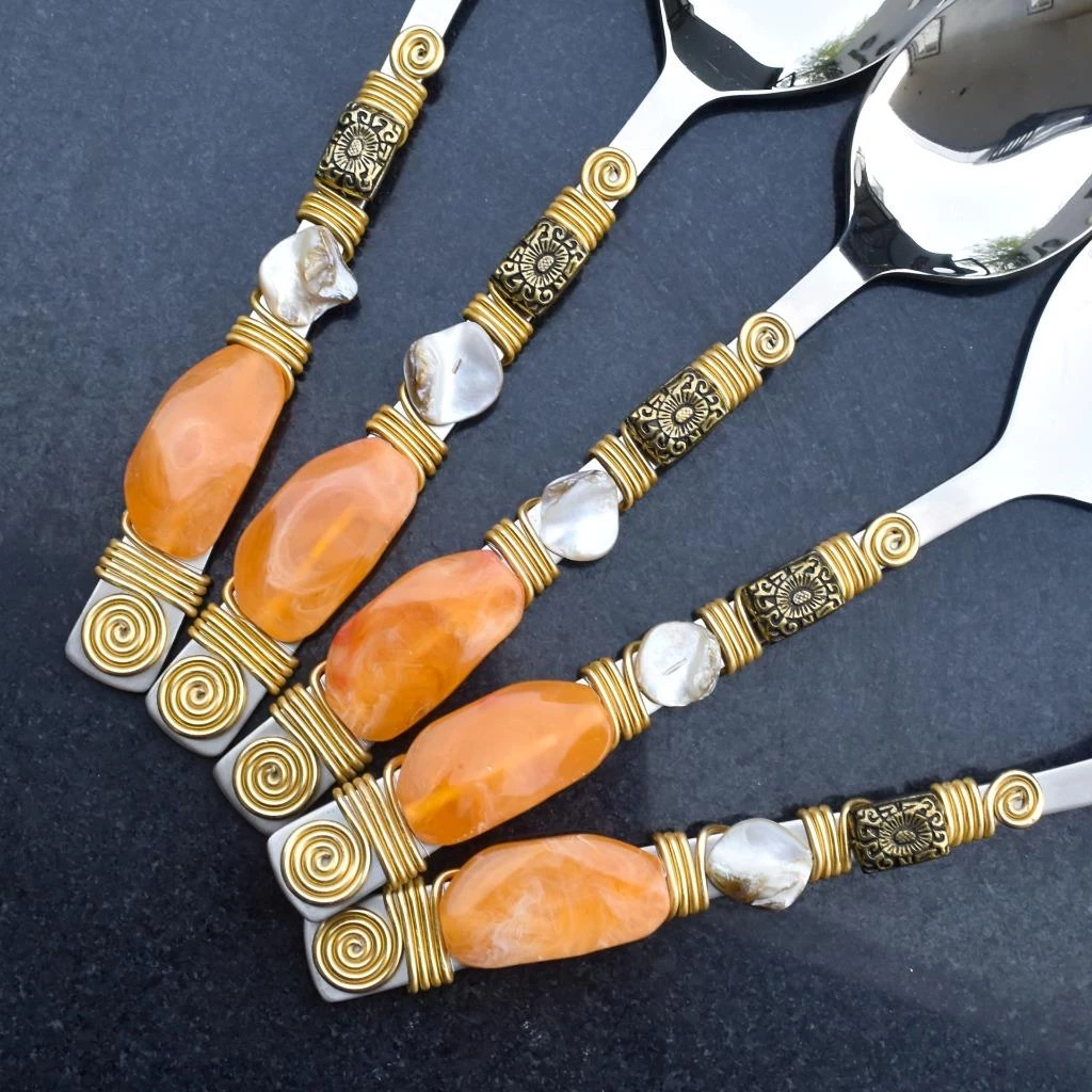 Budget 😀 Tiramisu Sunset Glow Serving Spoons (Set of 6) 🛒 2 Budget 😀 Tiramisu Sunset Glow Serving Spoons (Set of 6) 🛒 - Image 2