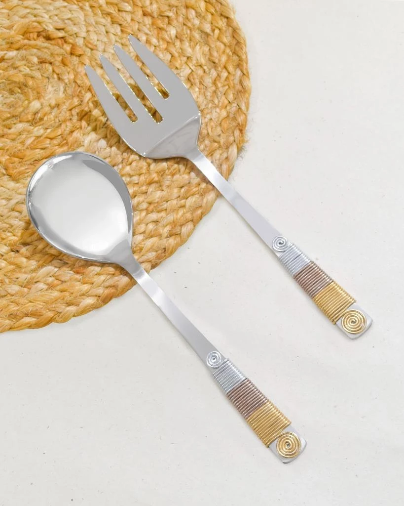 Coupon 🎉 Tiramisu 3 Tone Wrapped Salad Server Set ⭐ 2 Coupon 🎉 Tiramisu 3 Tone Wrapped Salad Server Set ⭐ - Image 2