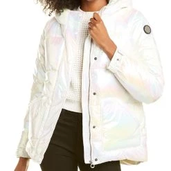 Promo 🤩 women NOIZE Bonita Holographic Belted Parka 🌟