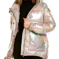 Best Pirce 😍 women NOIZE Bonita Holographic Belted Parka 🛒