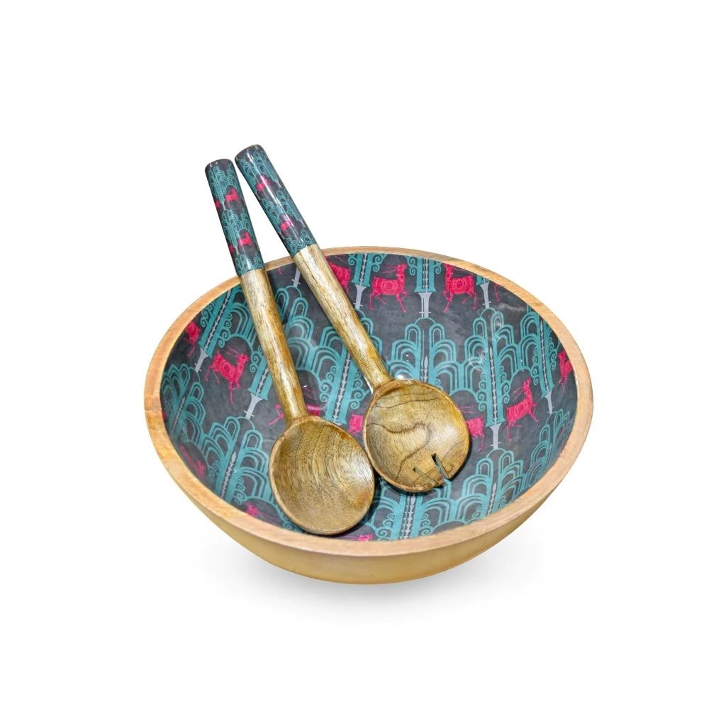 Buy ๐ Tiramisu Deer Damask Salad Bowl with Salad Servers ๐งจ 1 Buy ๐ Tiramisu Deer Damask Salad Bowl with Salad Servers ๐งจ